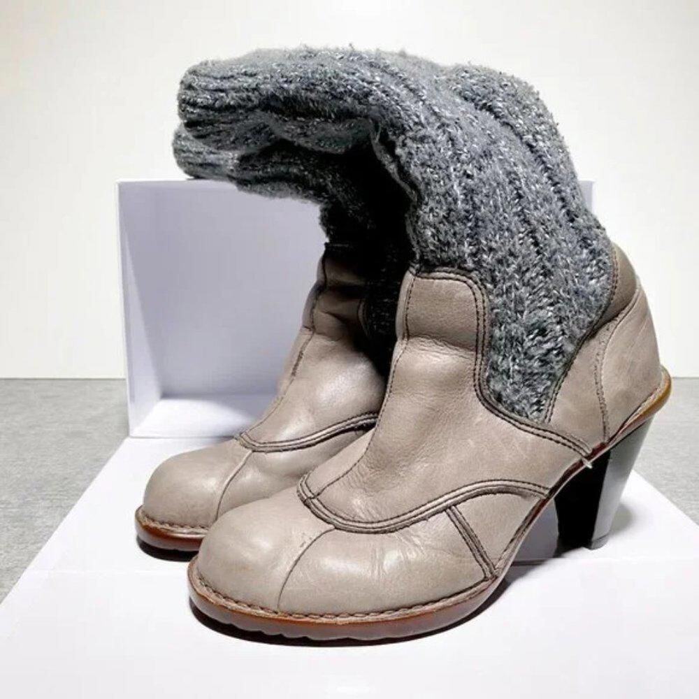 El Naturalista Caminar Por La Vida Grey Sweater Heel with Leg Warmers Size 39